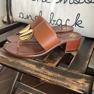 Tory Burch Patos Disk Mid Heel Sandals sz 8